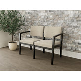 Lenox Wood Waiting Reception 2 Seat Tandem Seating Wood Frame No Center Arm