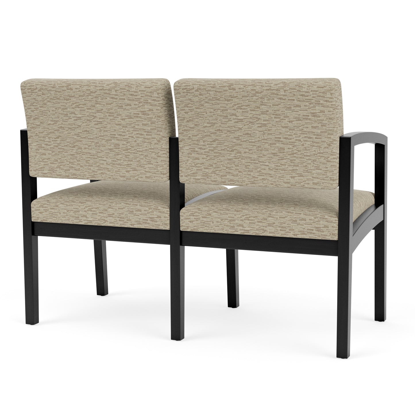 Lenox Wood Waiting Reception 2 Seat Tandem Seating Wood Frame No Center Arm