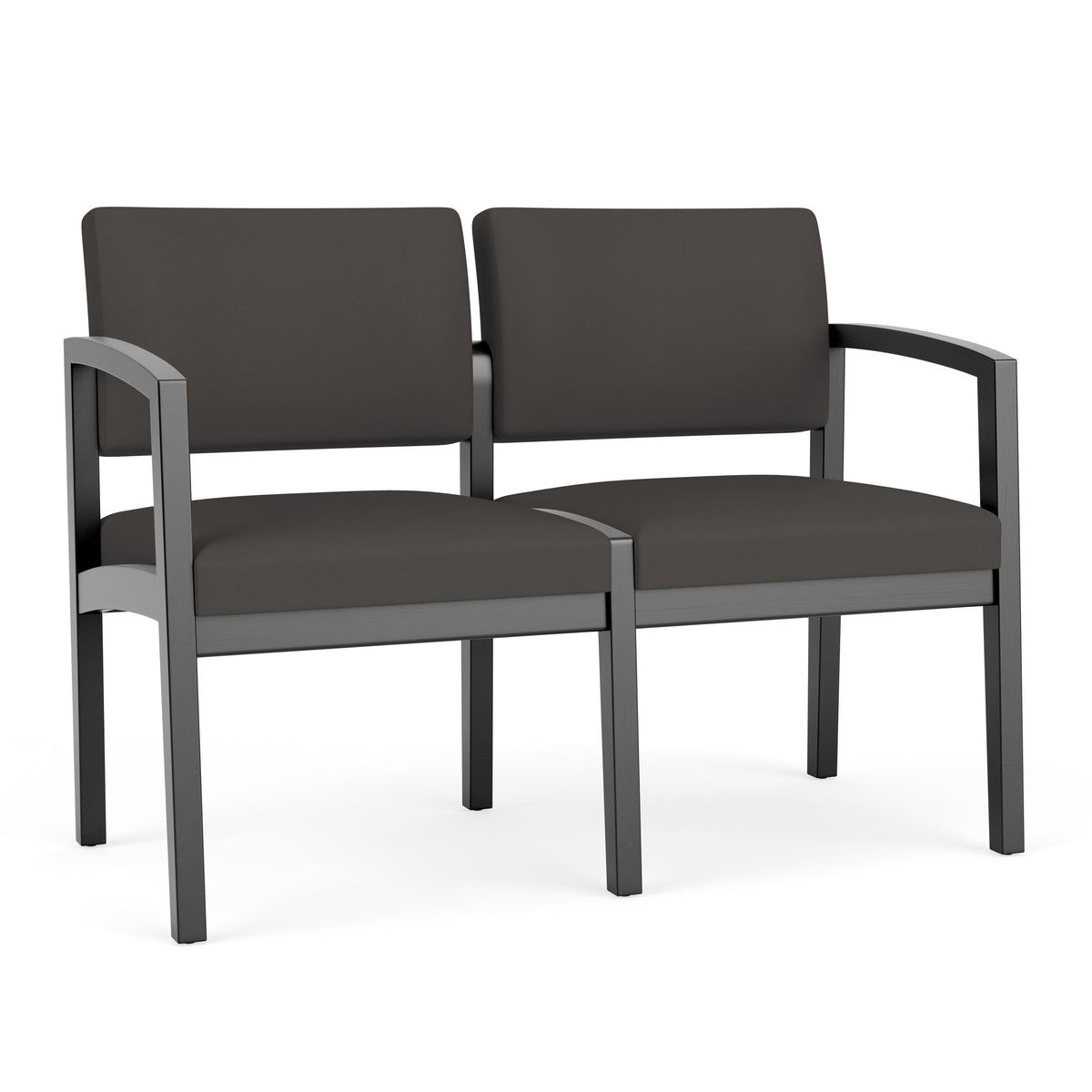 Lenox Wood Waiting Reception 2 Seat Tandem Seating Wood Frame No Center Arm
