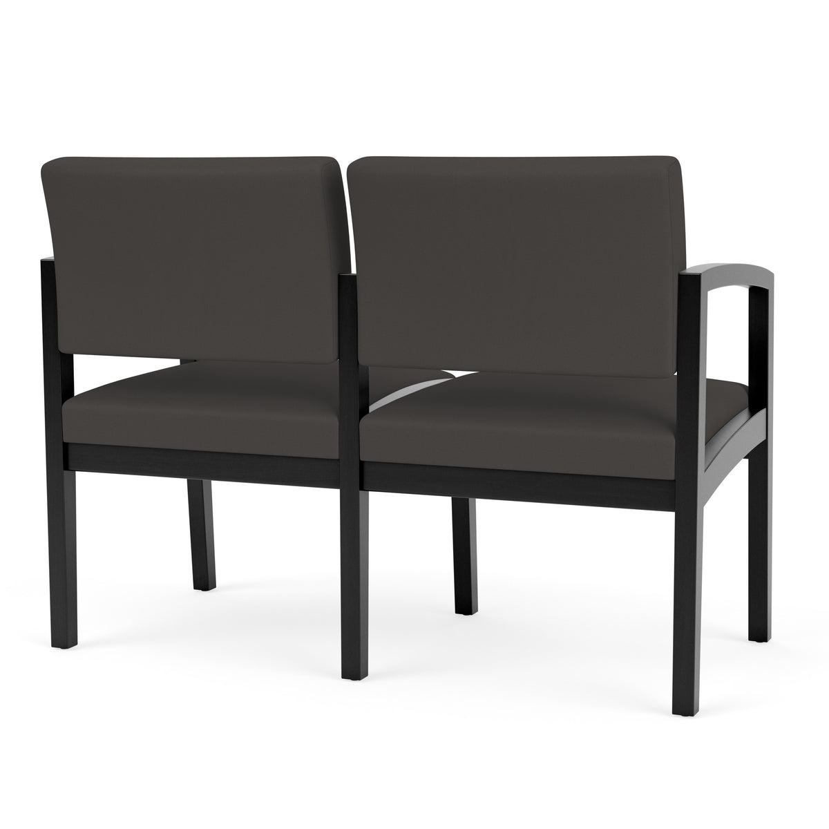 Lenox Wood Waiting Reception 2 Seat Tandem Seating Wood Frame No Center Arm