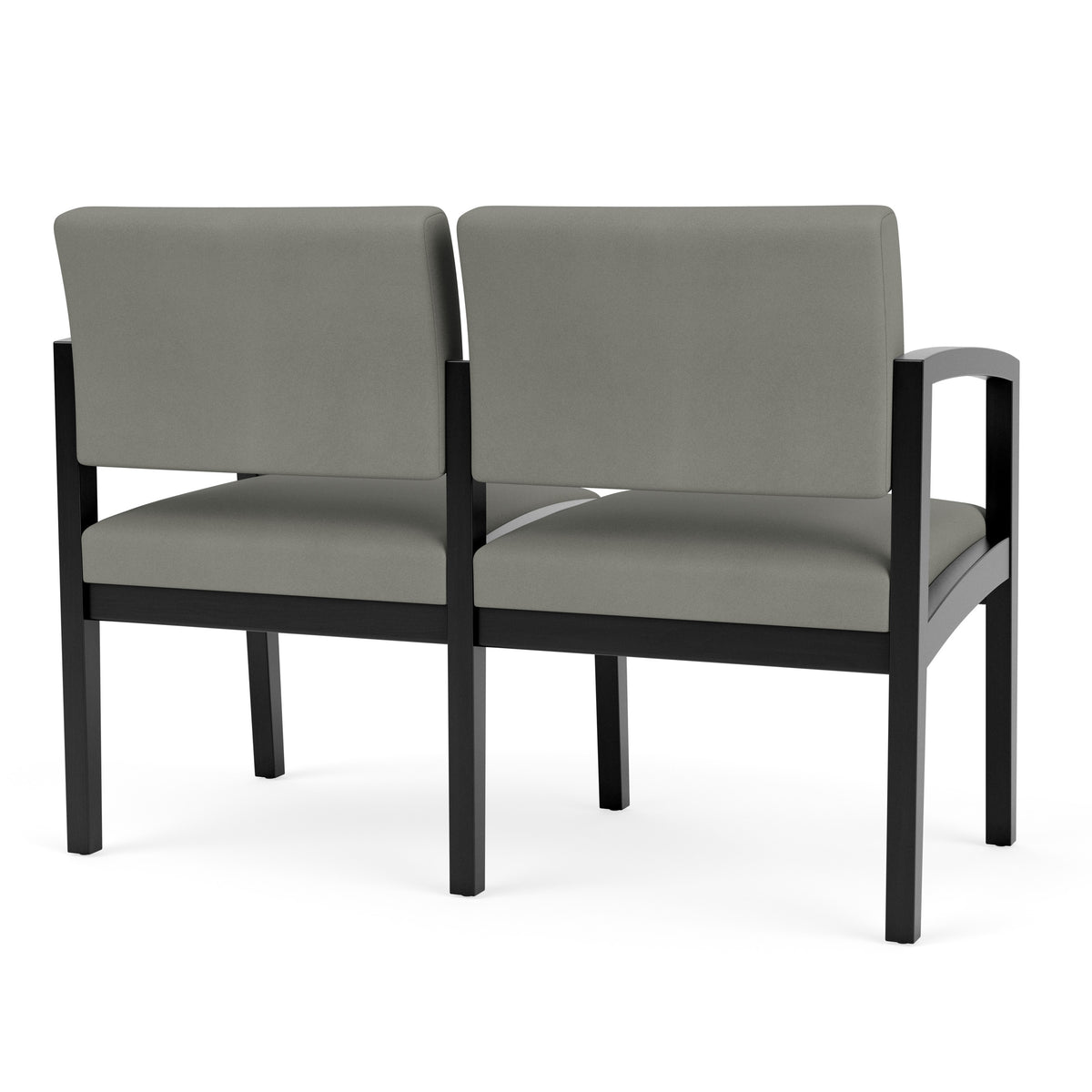 Lenox Wood Waiting Reception 2 Seat Tandem Seating Wood Frame No Center Arm