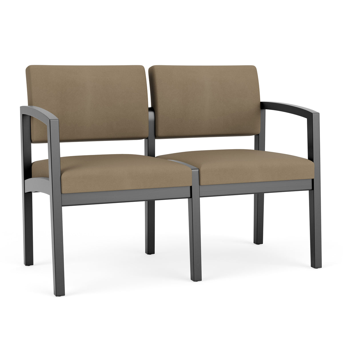 Lenox Wood Waiting Reception 2 Seat Tandem Seating Wood Frame No Center Arm