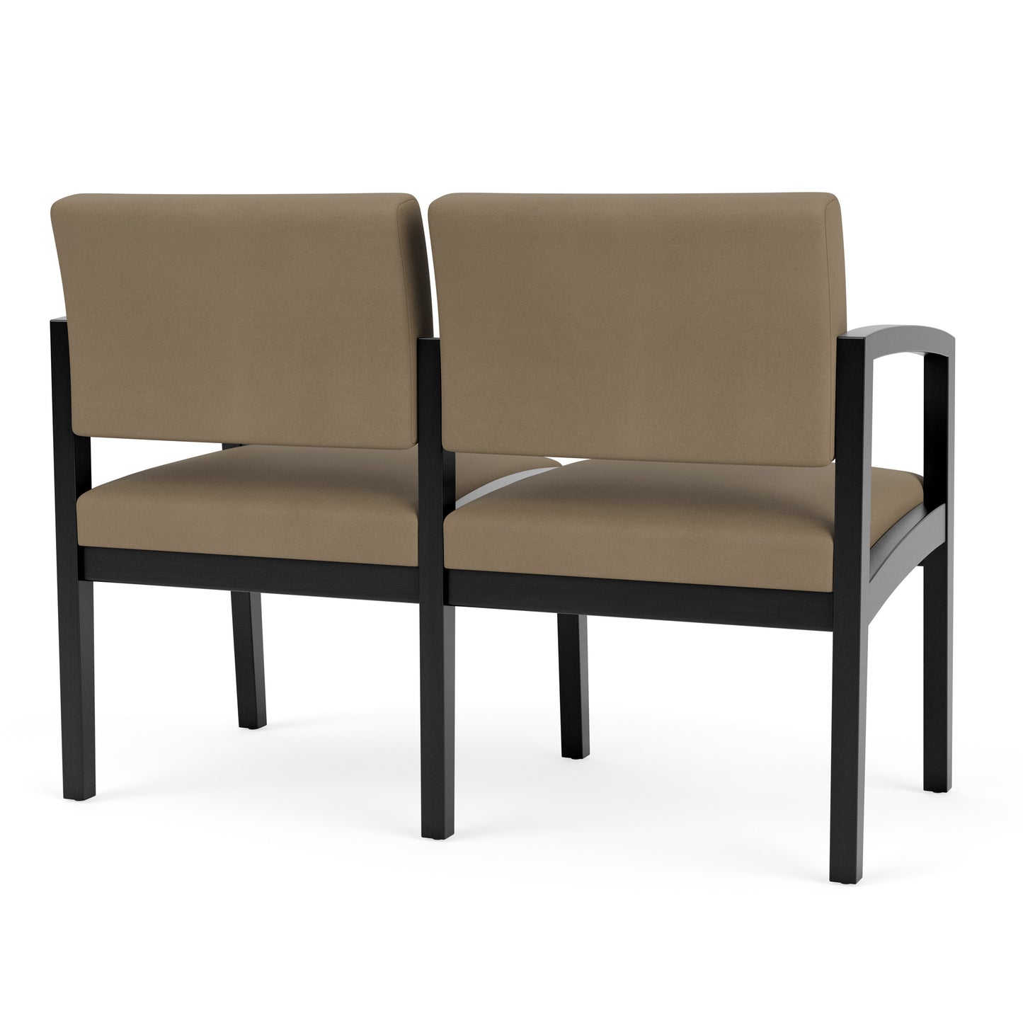 Lenox Wood Waiting Reception 2 Seat Tandem Seating Wood Frame No Center Arm