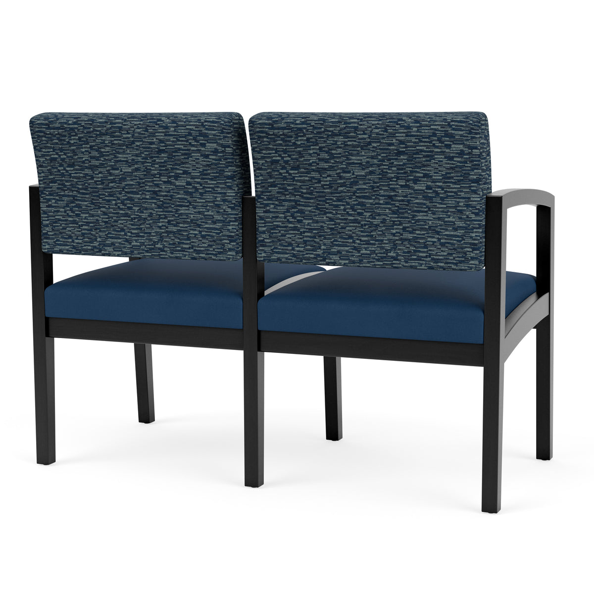 Lenox Wood Waiting Reception 2 Seat Tandem Seating Wood Frame No Center Arm