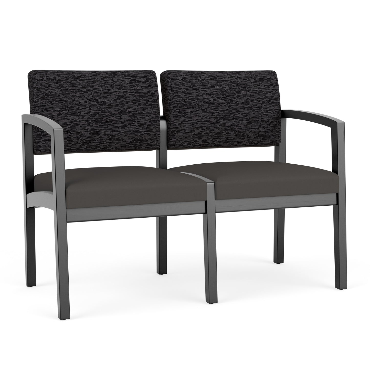 Lenox Wood Waiting Reception 2 Seat Tandem Seating Wood Frame No Center Arm