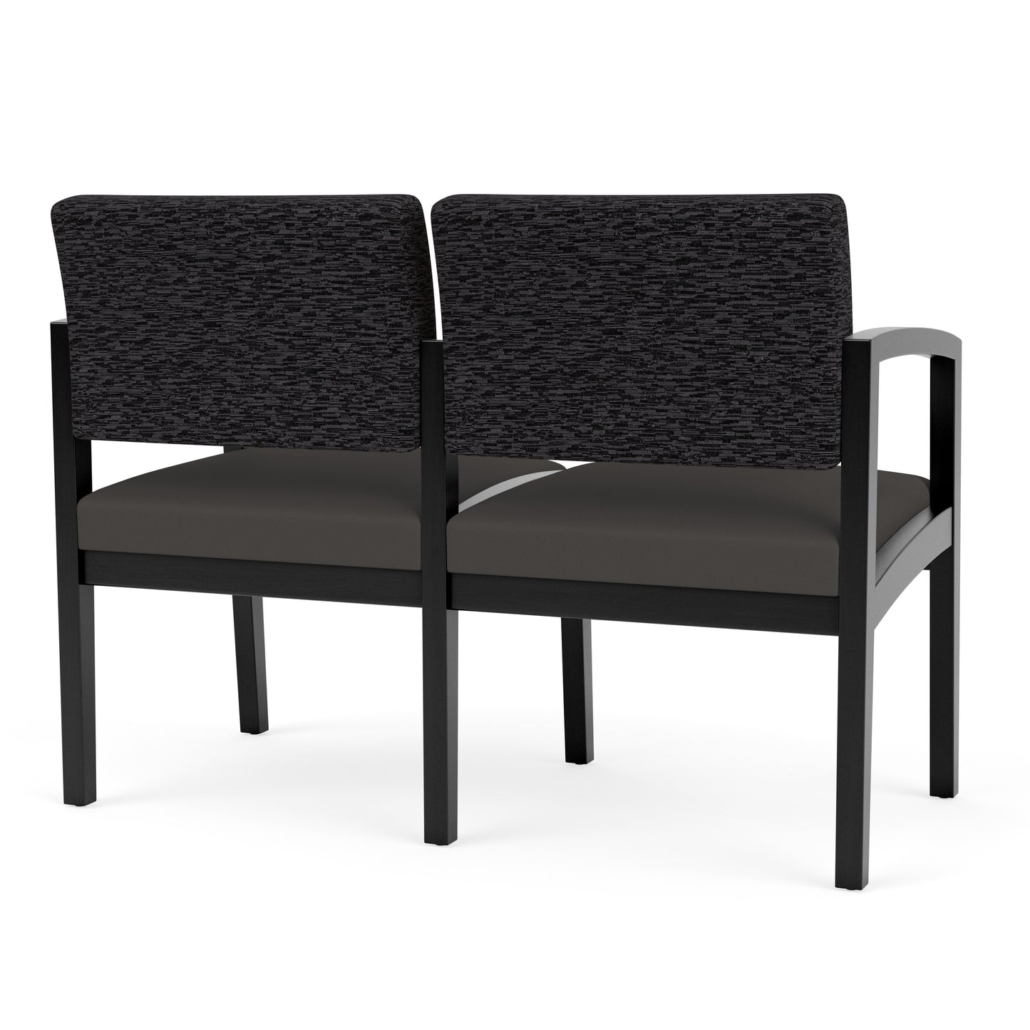 Lenox Wood Waiting Reception 2 Seat Tandem Seating Wood Frame No Center Arm