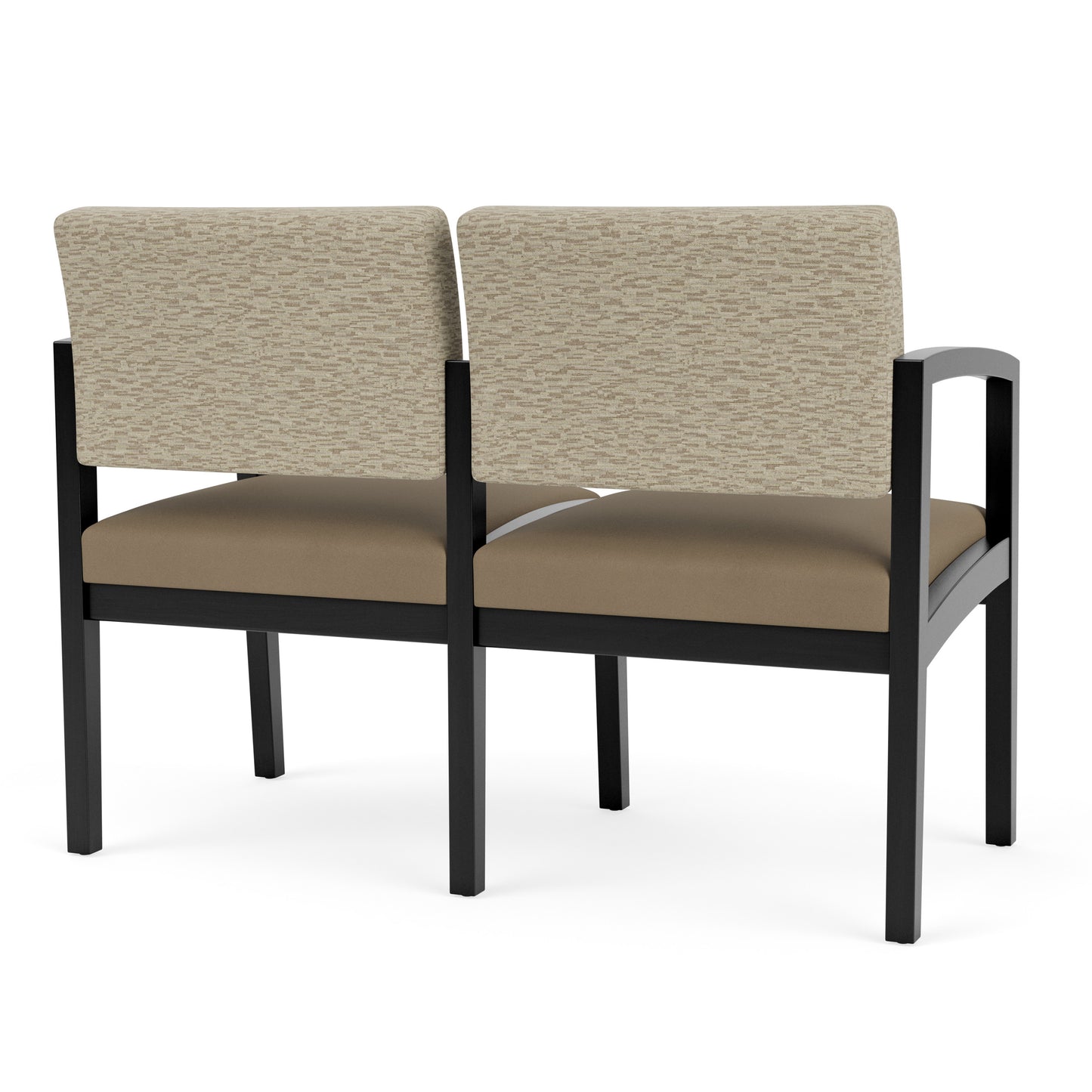 Lenox Wood Waiting Reception 2 Seat Tandem Seating Wood Frame No Center Arm