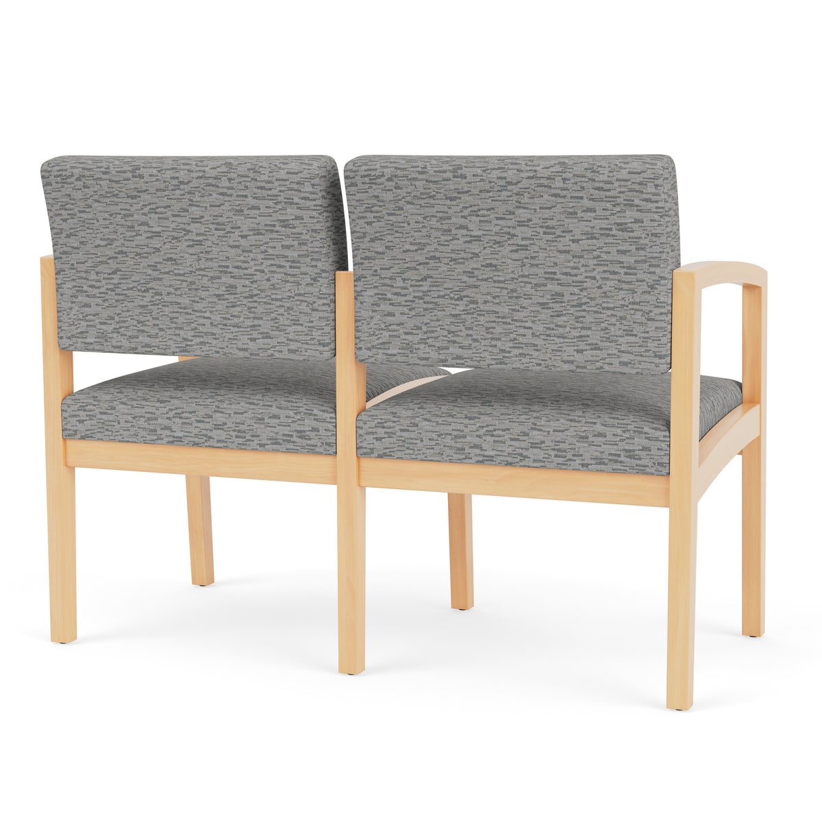 Lenox Wood Waiting Reception 2 Seat Tandem Seating Wood Frame No Center Arm