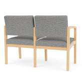 Lenox Wood Waiting Reception 2 Seat Tandem Seating Wood Frame No Center Arm