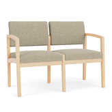 Lenox Wood Waiting Reception 2 Seat Tandem Seating Wood Frame No Center Arm