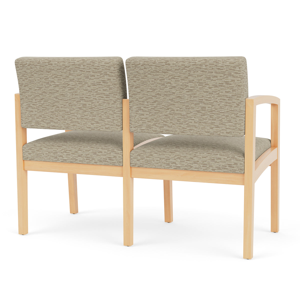 Lenox Wood Waiting Reception 2 Seat Tandem Seating Wood Frame No Center Arm