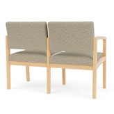 Lenox Wood Waiting Reception 2 Seat Tandem Seating Wood Frame No Center Arm