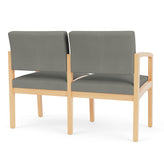 Lenox Wood Waiting Reception 2 Seat Tandem Seating Wood Frame No Center Arm