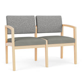 Lenox Wood Waiting Reception 2 Seat Tandem Seating Wood Frame No Center Arm