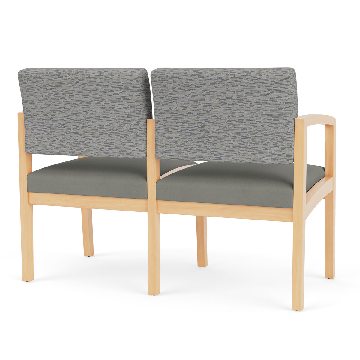 Lenox Wood Waiting Reception 2 Seat Tandem Seating Wood Frame No Center Arm