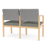 Lenox Wood Waiting Reception 2 Seat Tandem Seating Wood Frame No Center Arm