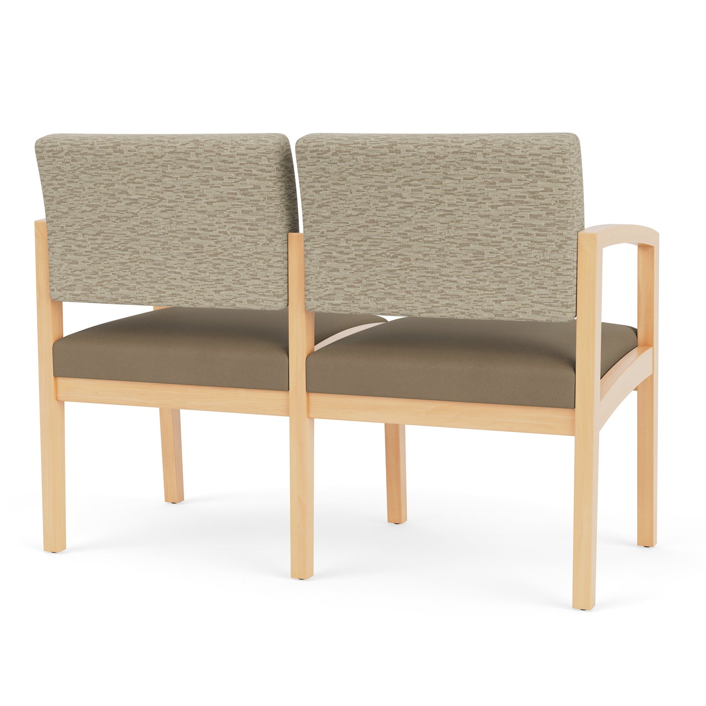 Lenox Wood Waiting Reception 2 Seat Tandem Seating Wood Frame No Center Arm