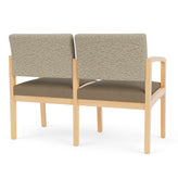 Lenox Wood Waiting Reception 2 Seat Tandem Seating Wood Frame No Center Arm