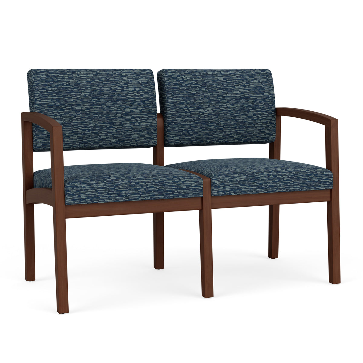 Lenox Wood Waiting Reception 2 Seat Tandem Seating Wood Frame No Center Arm
