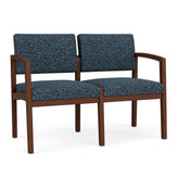 Lenox Wood Waiting Reception 2 Seat Tandem Seating Wood Frame No Center Arm