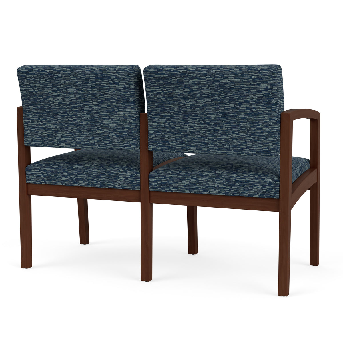 Lenox Wood Waiting Reception 2 Seat Tandem Seating Wood Frame No Center Arm
