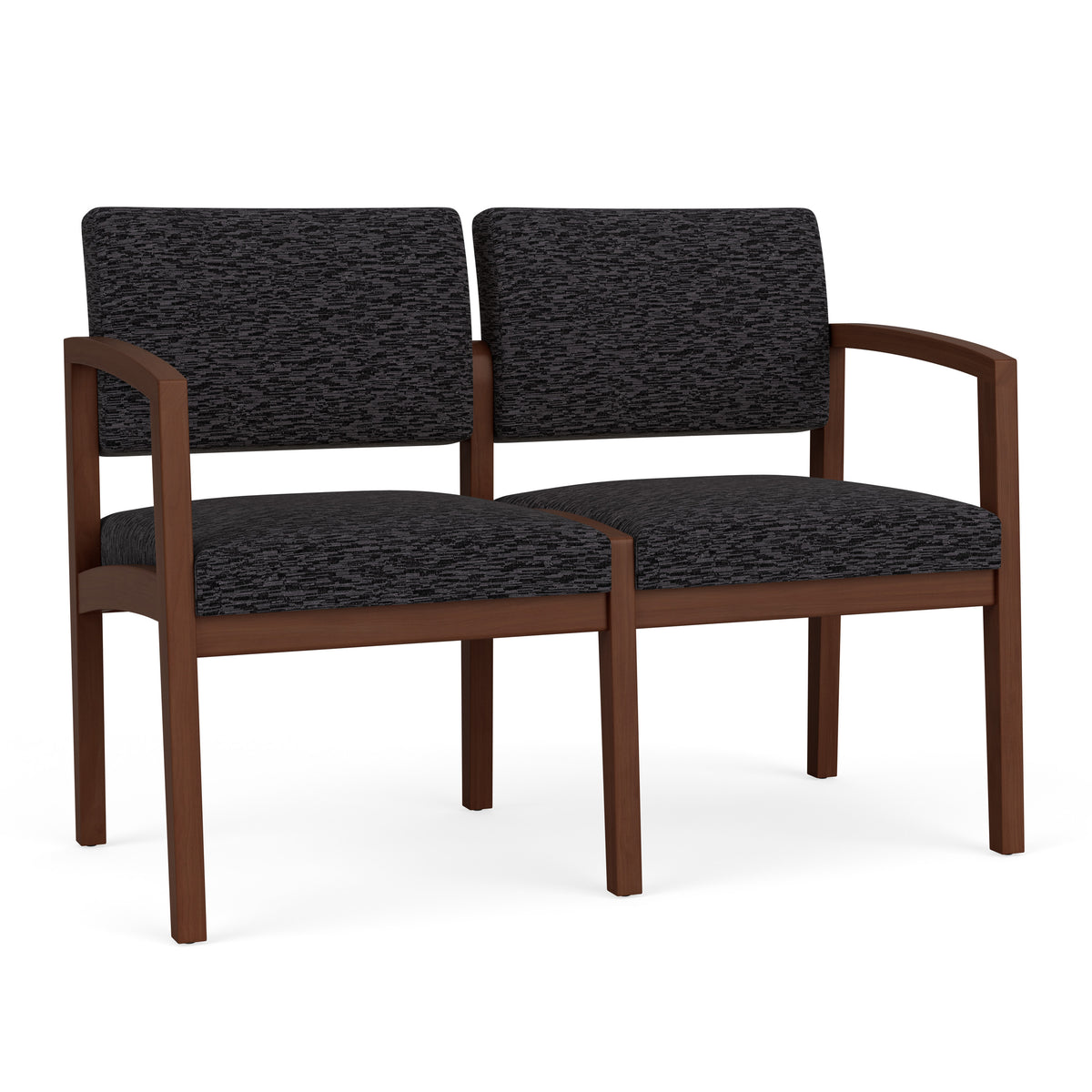 Lenox Wood Waiting Reception 2 Seat Tandem Seating Wood Frame No Center Arm