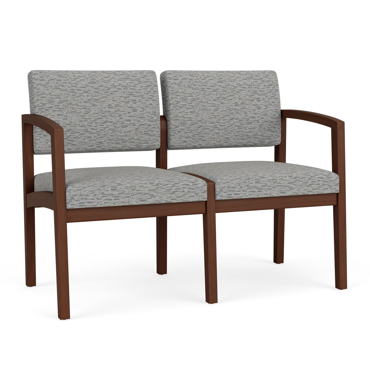 Lenox Wood Waiting Reception 2 Seat Tandem Seating Wood Frame No Center Arm
