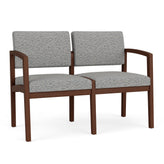 Lenox Wood Waiting Reception 2 Seat Tandem Seating Wood Frame No Center Arm