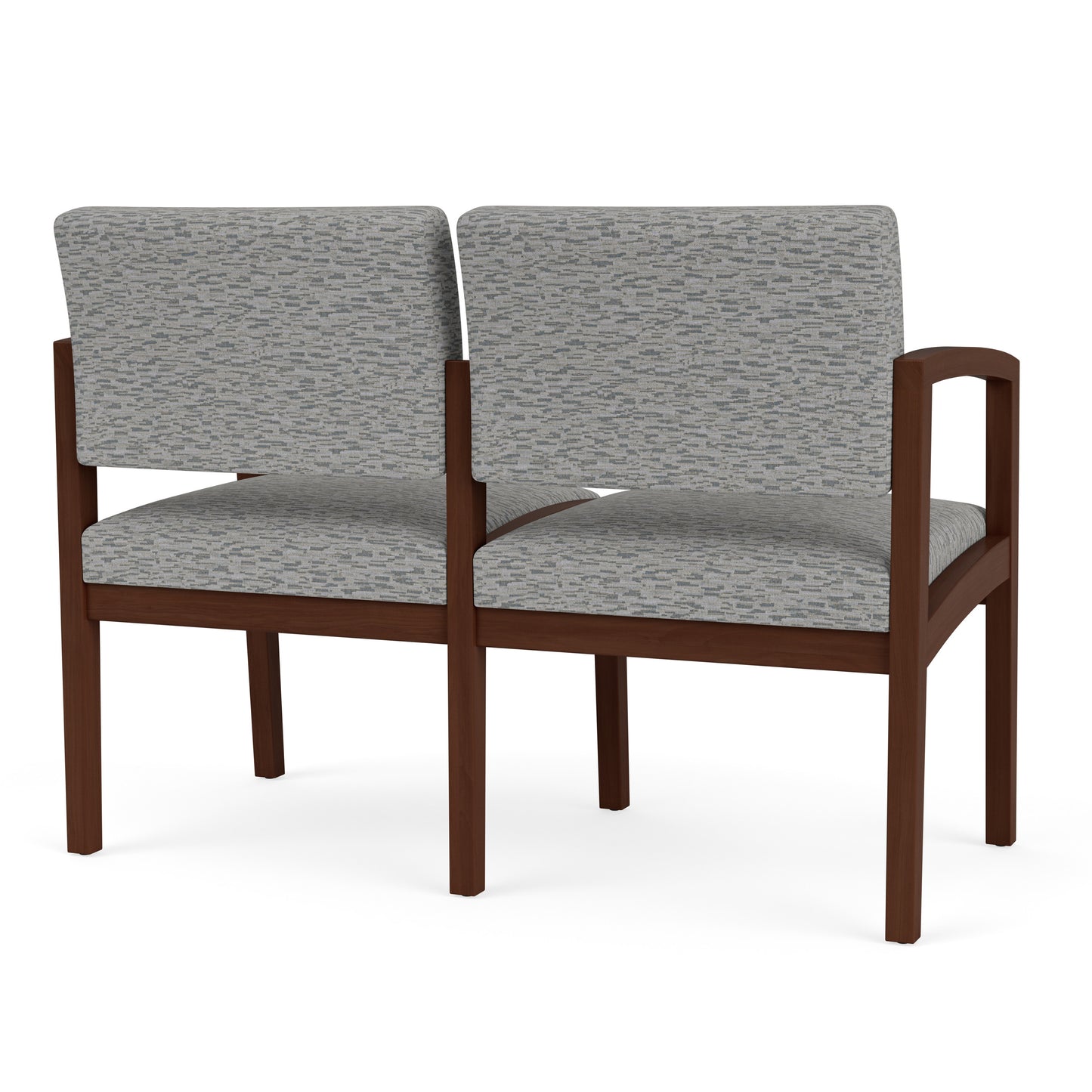 Lenox Wood Waiting Reception 2 Seat Tandem Seating Wood Frame No Center Arm