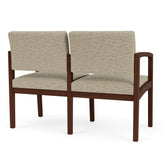 Lenox Wood Waiting Reception 2 Seat Tandem Seating Wood Frame No Center Arm