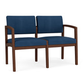Lenox Wood Waiting Reception 2 Seat Tandem Seating Wood Frame No Center Arm