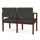 Lenox Wood Waiting Reception 2 Seat Tandem Seating Wood Frame No Center Arm