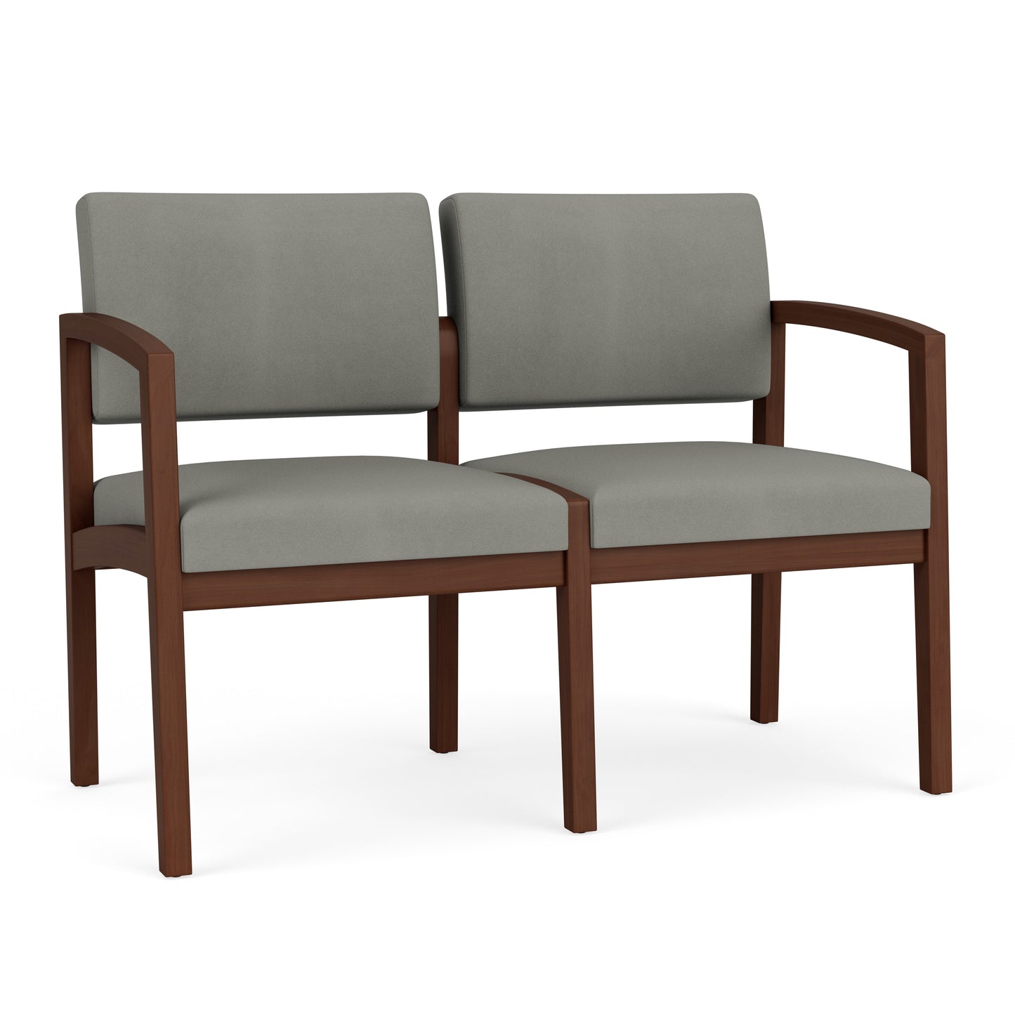 Lenox Wood Waiting Reception 2 Seat Tandem Seating Wood Frame No Center Arm