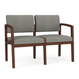 Lenox Wood Waiting Reception 2 Seat Tandem Seating Wood Frame No Center Arm