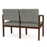 Lenox Wood Waiting Reception 2 Seat Tandem Seating Wood Frame No Center Arm