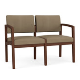 Lenox Wood Waiting Reception 2 Seat Tandem Seating Wood Frame No Center Arm