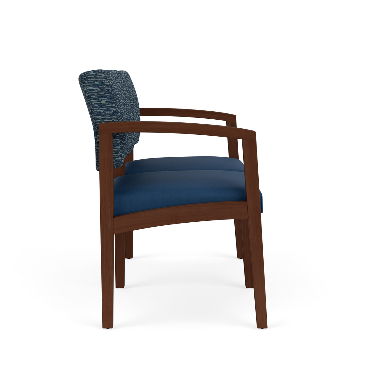 Lenox Wood Waiting Reception 2 Seat Tandem Seating Wood Frame No Center Arm