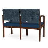 Lenox Wood Waiting Reception 2 Seat Tandem Seating Wood Frame No Center Arm