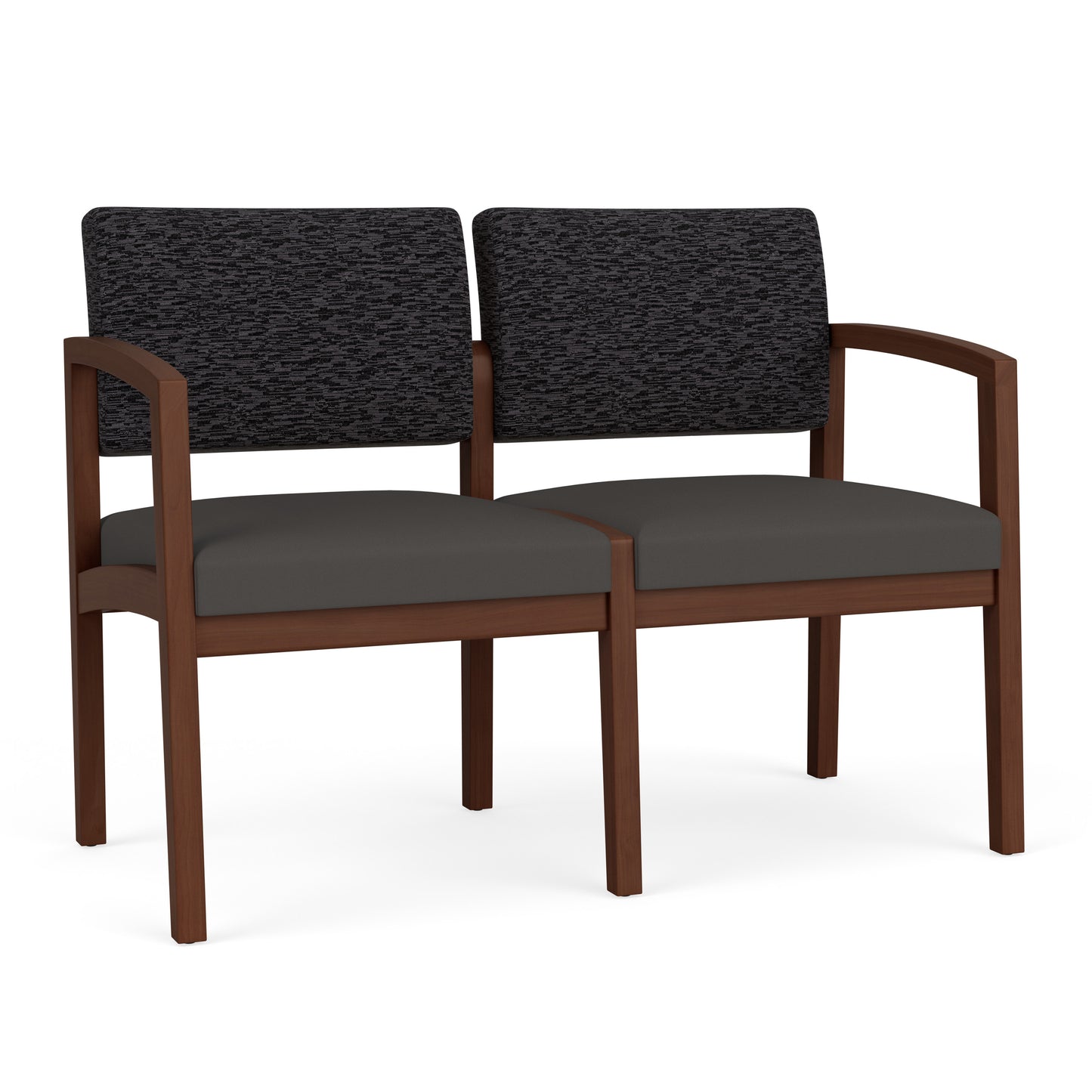 Lenox Wood Waiting Reception 2 Seat Tandem Seating Wood Frame No Center Arm
