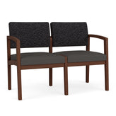 Lenox Wood Waiting Reception 2 Seat Tandem Seating Wood Frame No Center Arm