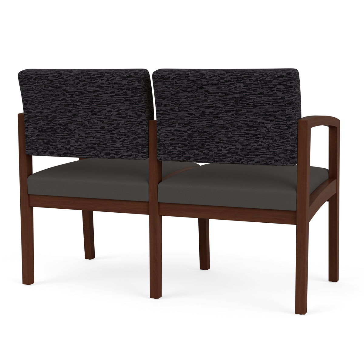 Lenox Wood Waiting Reception 2 Seat Tandem Seating Wood Frame No Center Arm