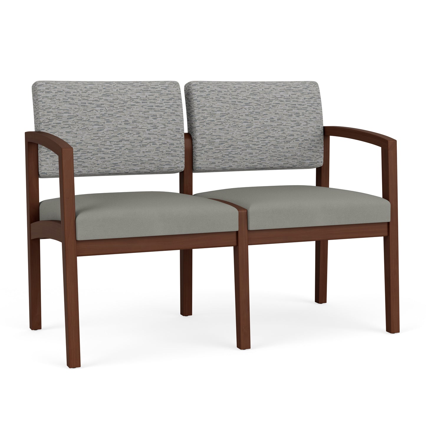 Lenox Wood Waiting Reception 2 Seat Tandem Seating Wood Frame No Center Arm
