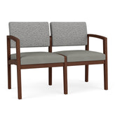 Lenox Wood Waiting Reception 2 Seat Tandem Seating Wood Frame No Center Arm