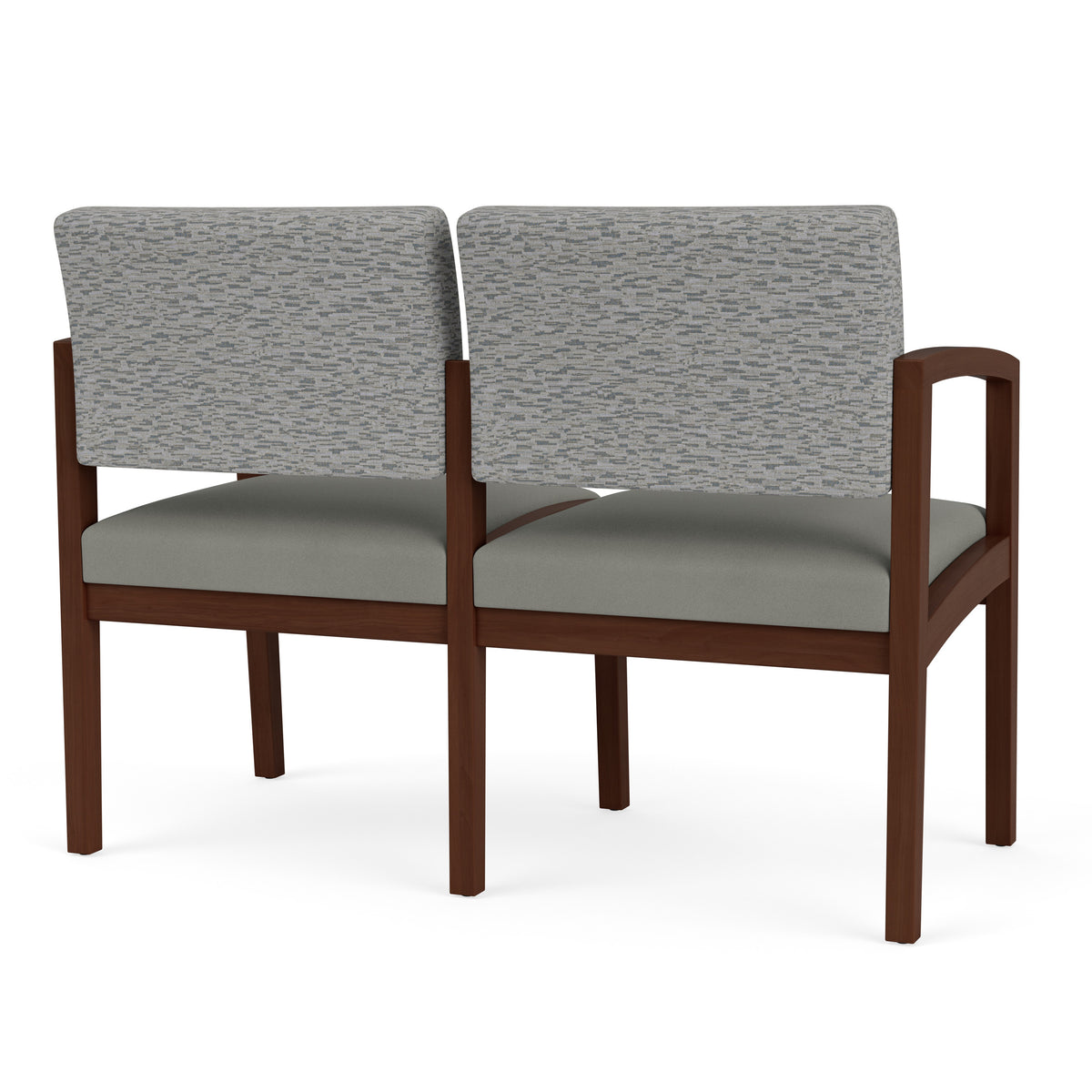 Lenox Wood Waiting Reception 2 Seat Tandem Seating Wood Frame No Center Arm