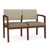 Lenox Wood Waiting Reception 2 Seat Tandem Seating Wood Frame No Center Arm