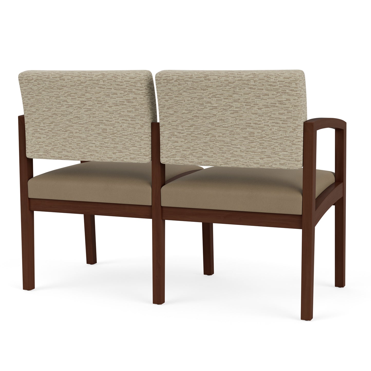 Lenox Wood Waiting Reception 2 Seat Tandem Seating Wood Frame No Center Arm