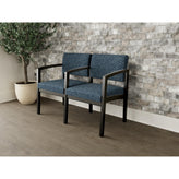 Lenox Wood Waiting Reception 2 Seat Tandem Seating Wood Frame