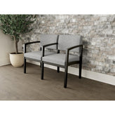 Lenox Wood Waiting Reception 2 Seat Tandem Seating Wood Frame