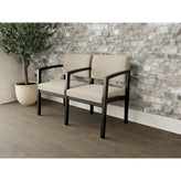 Lenox Wood Waiting Reception 2 Seat Tandem Seating Wood Frame