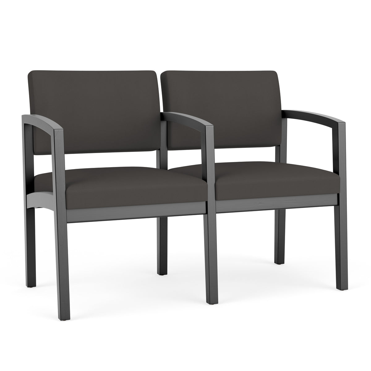 Lenox Wood Waiting Reception 2 Seat Tandem Seating Wood Frame